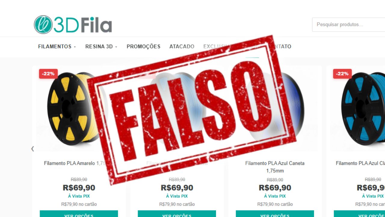 3DFila tem site clonado e faz alerta: ‘Desconfie de preços muito abaixo’